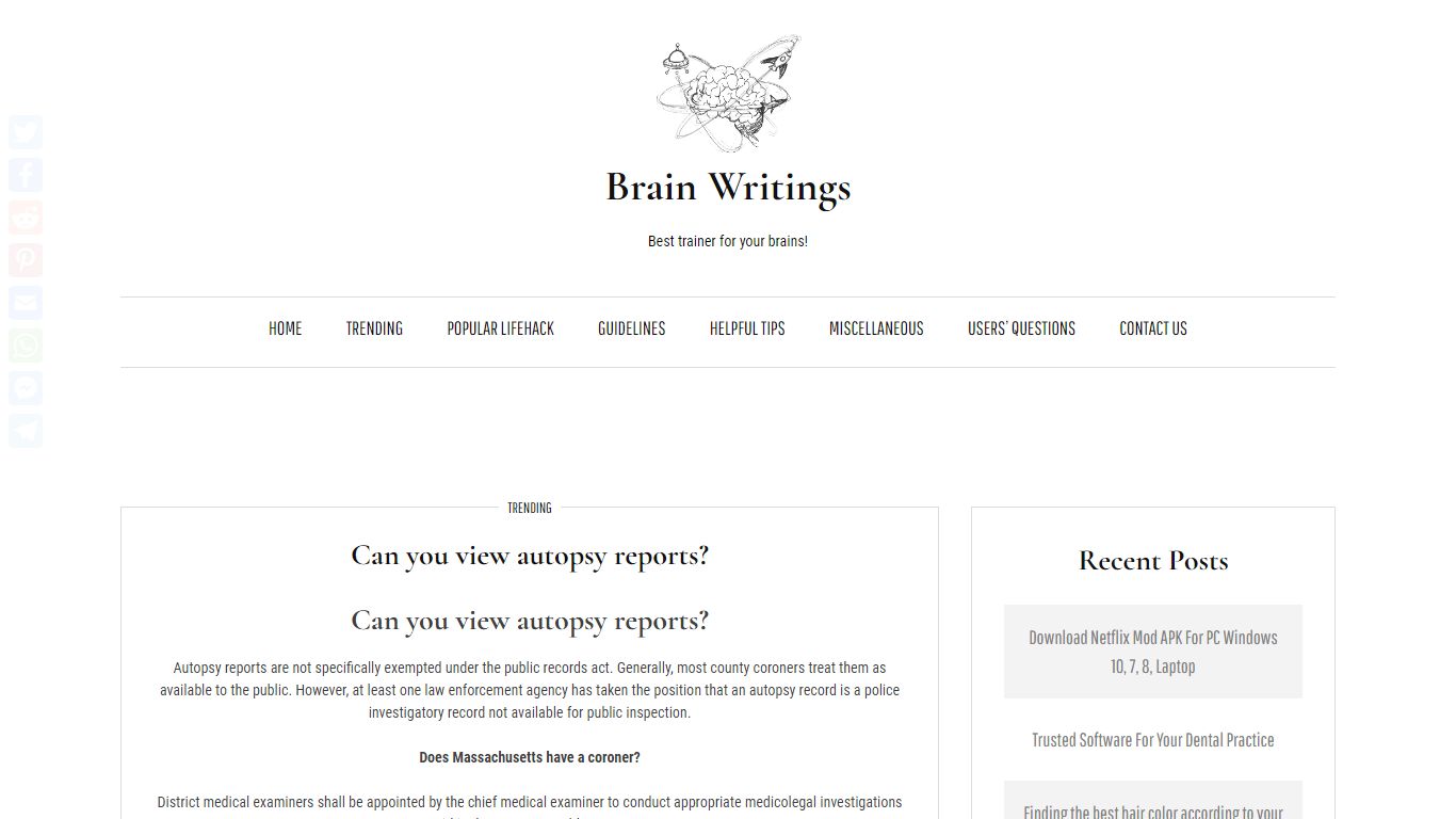 Can you view autopsy reports? – Brain Writings
